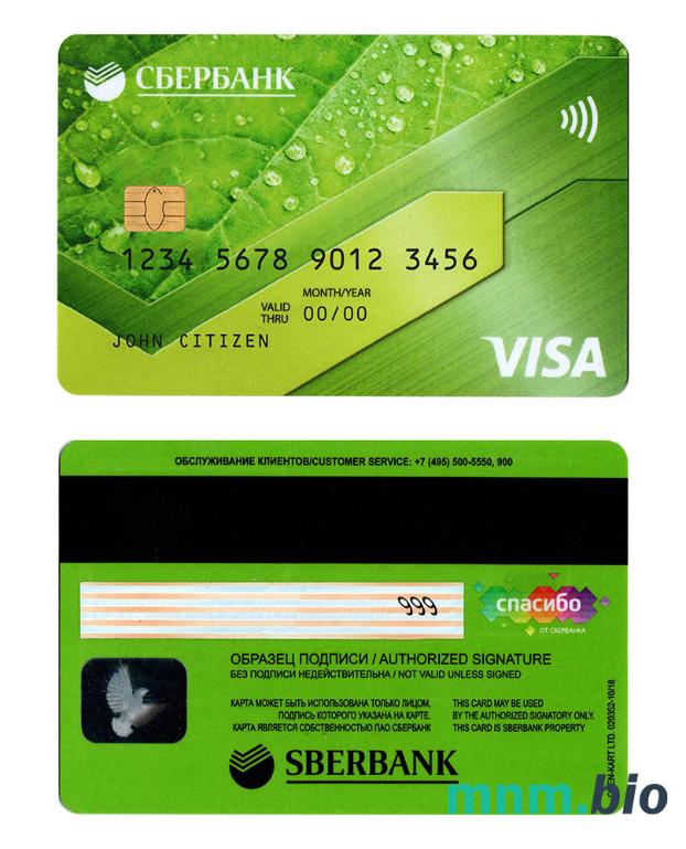 Russia Sberbank visa credit karta przykład w formacie PSD